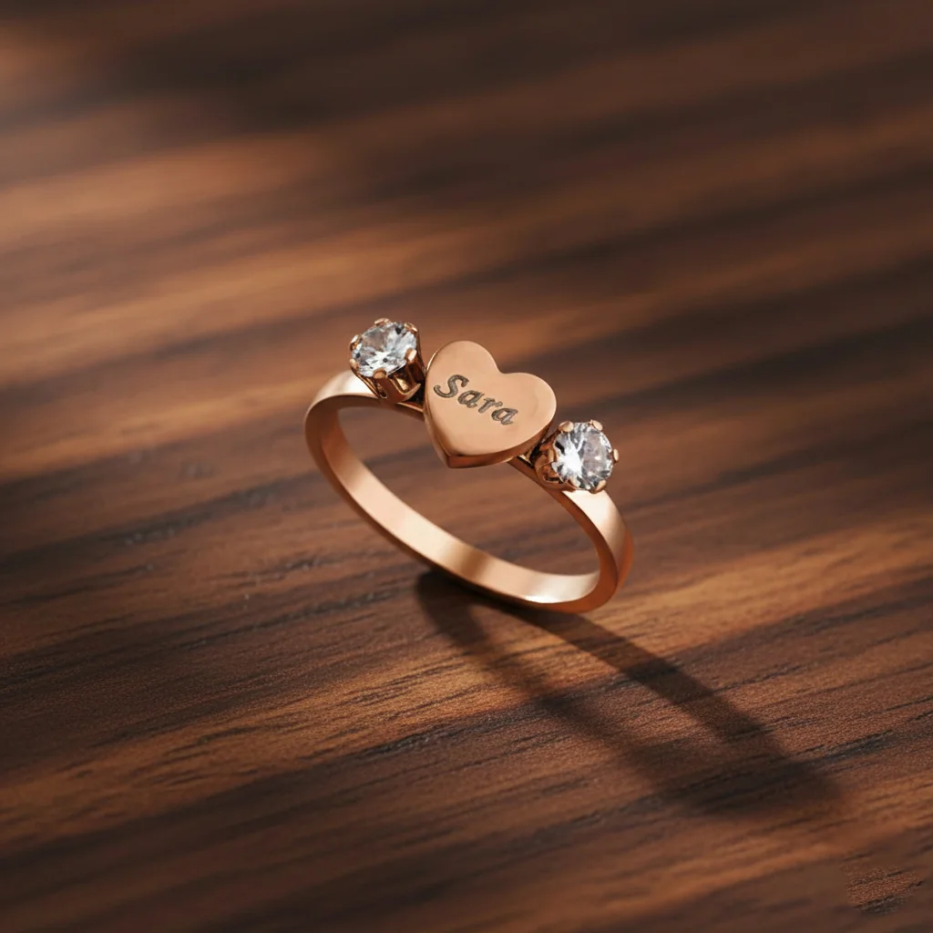 Zpics Name Engraved Ladies Ring