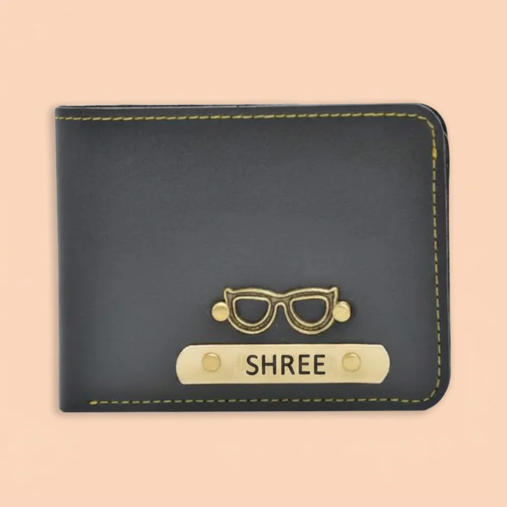 Personalized Leather Wallet for Men with Name Tag & Lucky Charm – Perfect Gift Choice