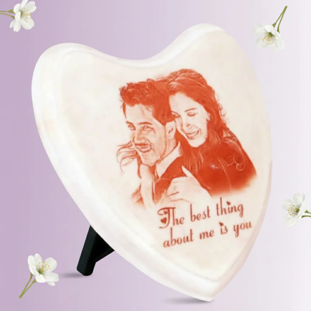 Heart-Shaped Radium Photo Frame (6x6) – Personalized with Your Name