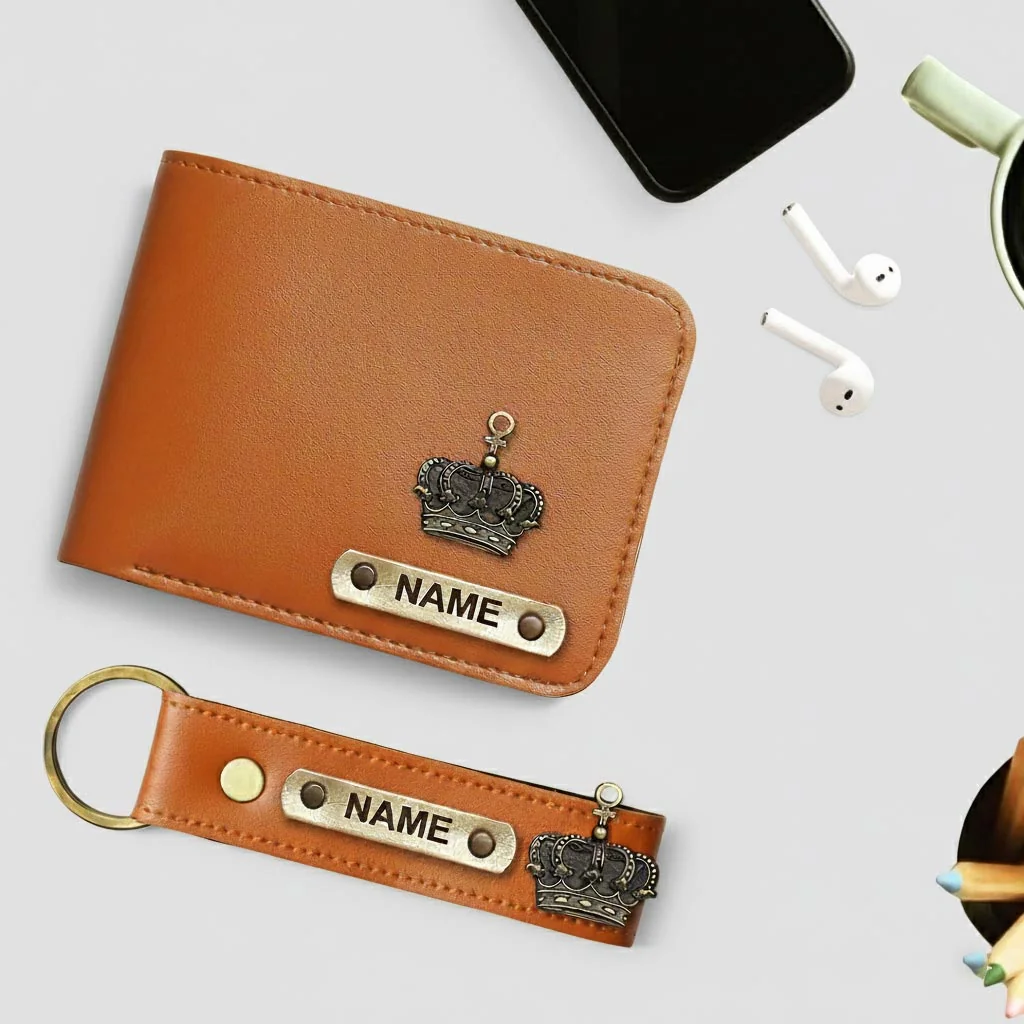 Zpics Name and Charm Custom Leather Wallet for Men