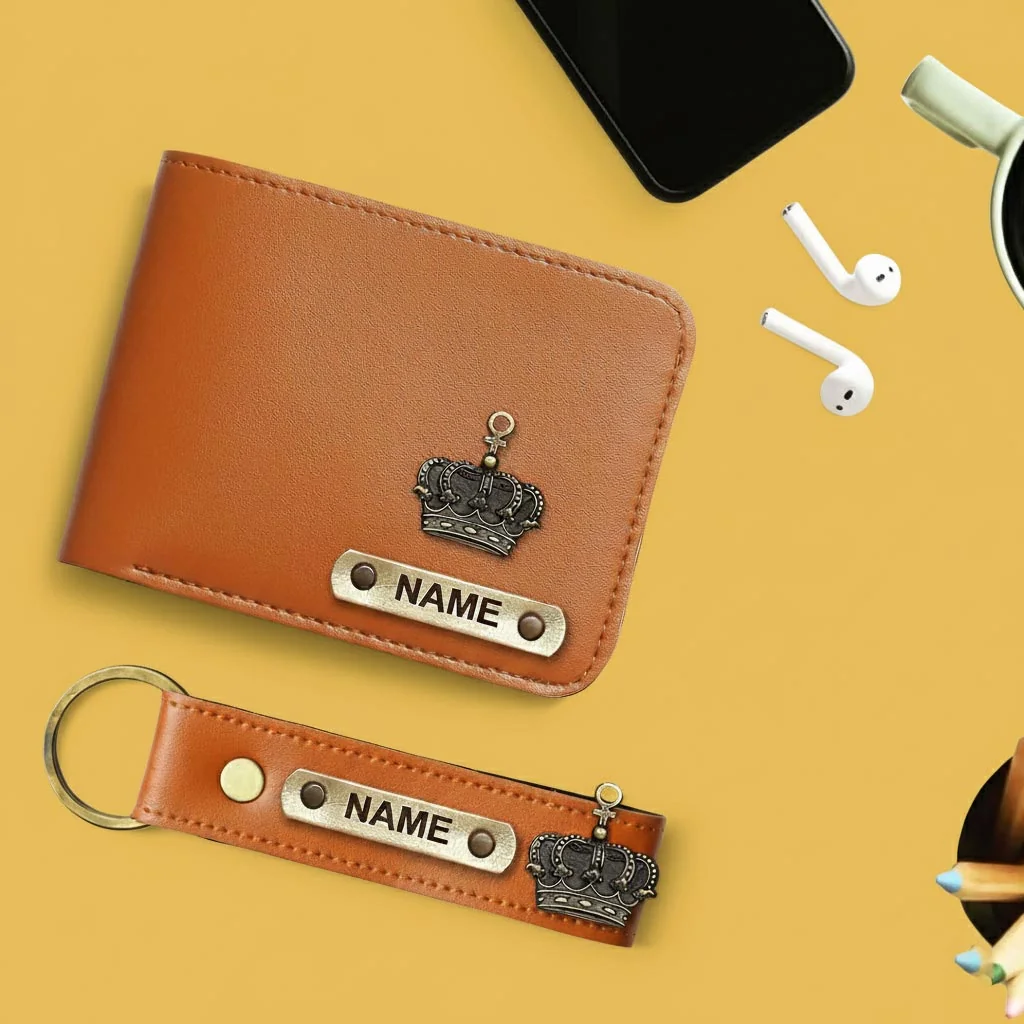 MH Decors Custom Men’s Wallet with Name & Charm – Elegant Vegan Leather