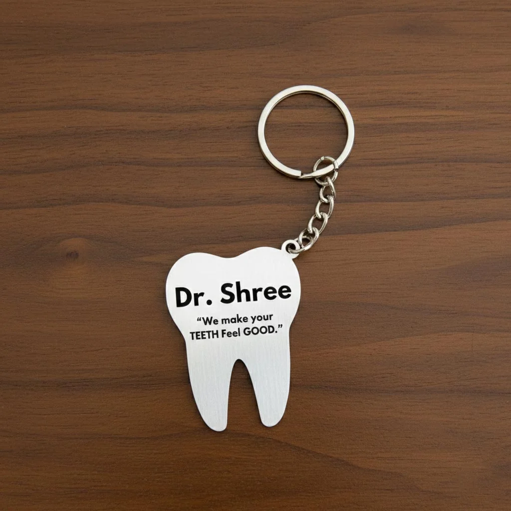 MH Decors Engraved Tooth Keychain – Unique Dentist Appreciation Gift