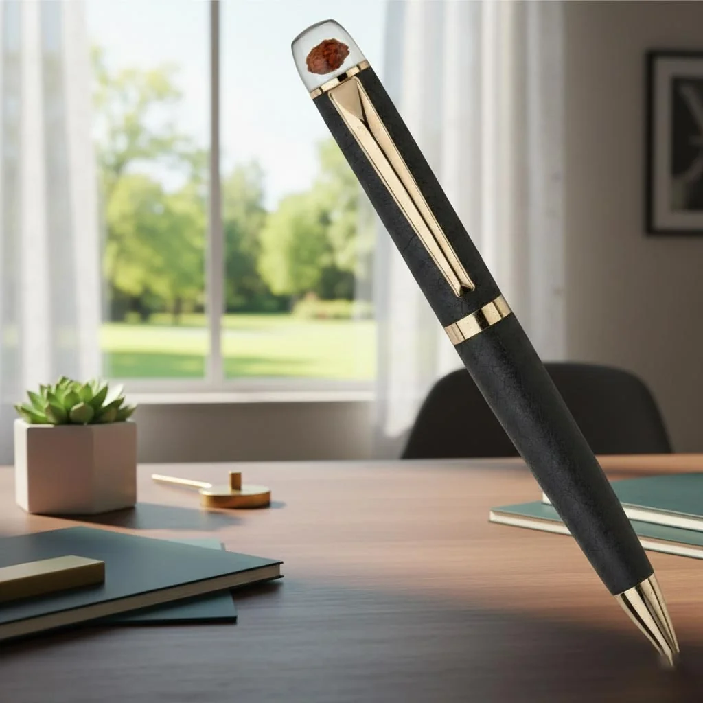 MH Decors Spiritual Rudraksha Pen – Personalized Engraved Name Pen