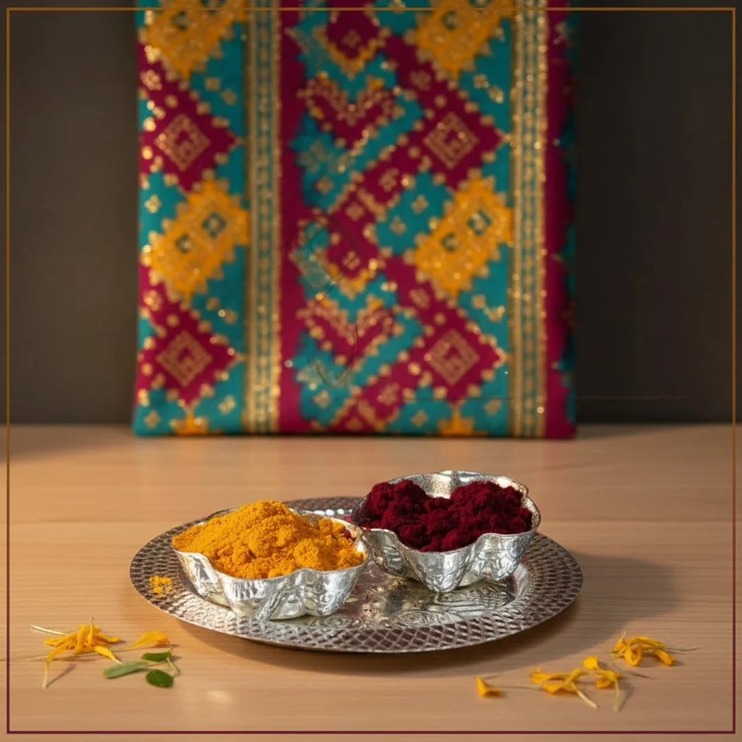 VPH Gift Store Designer German Silver Pasupu Kumkum Holder Set of 10 for Home Temple