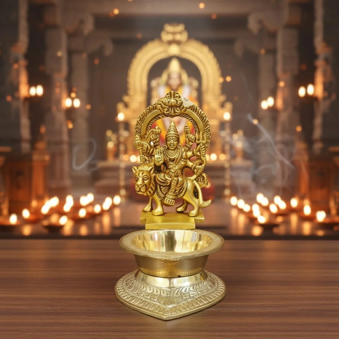 Traditional Brass Diya for Home Pooja Decoration