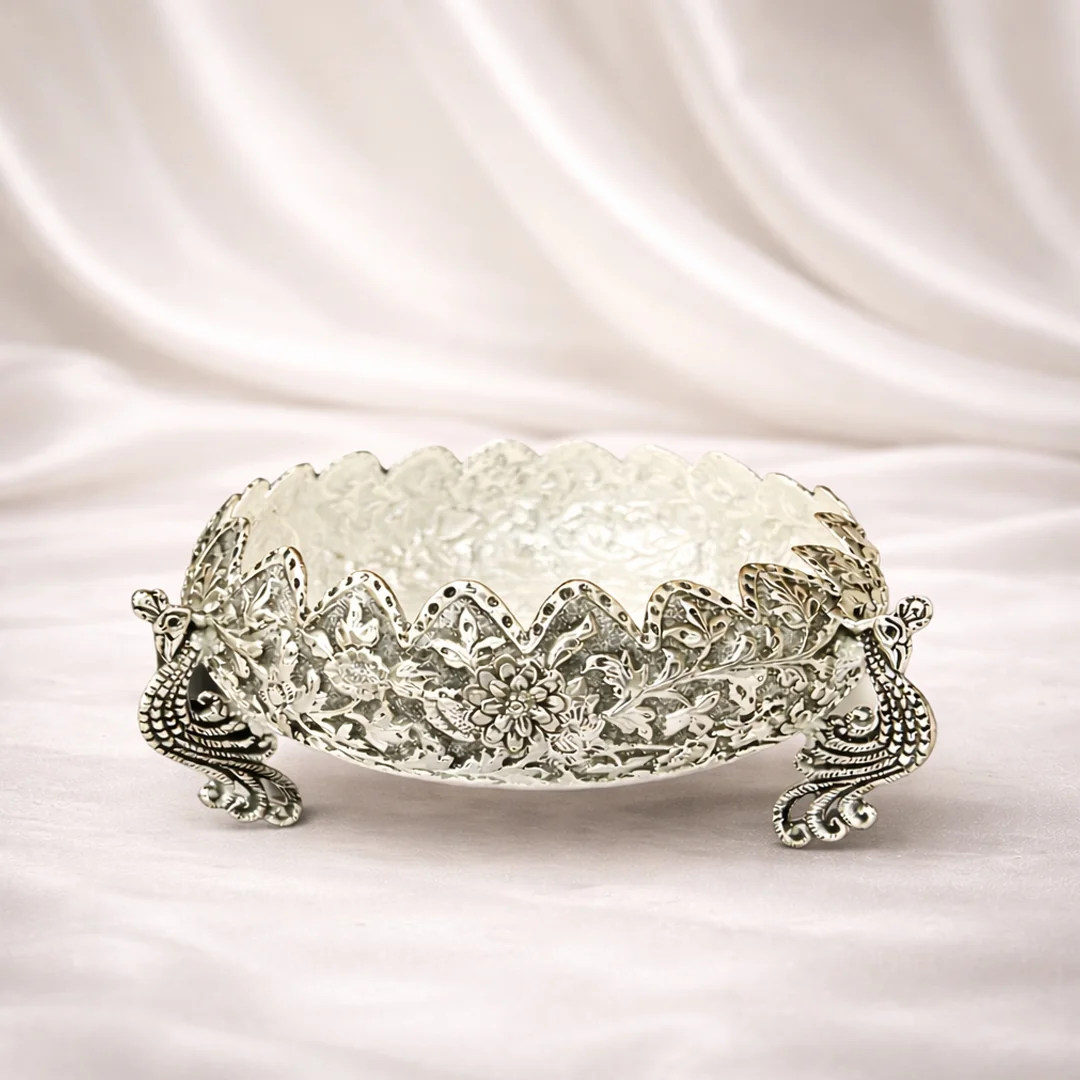 Value Gifts 7 Inch Urli German Silver Decorative Bowl for Pooja and Decor