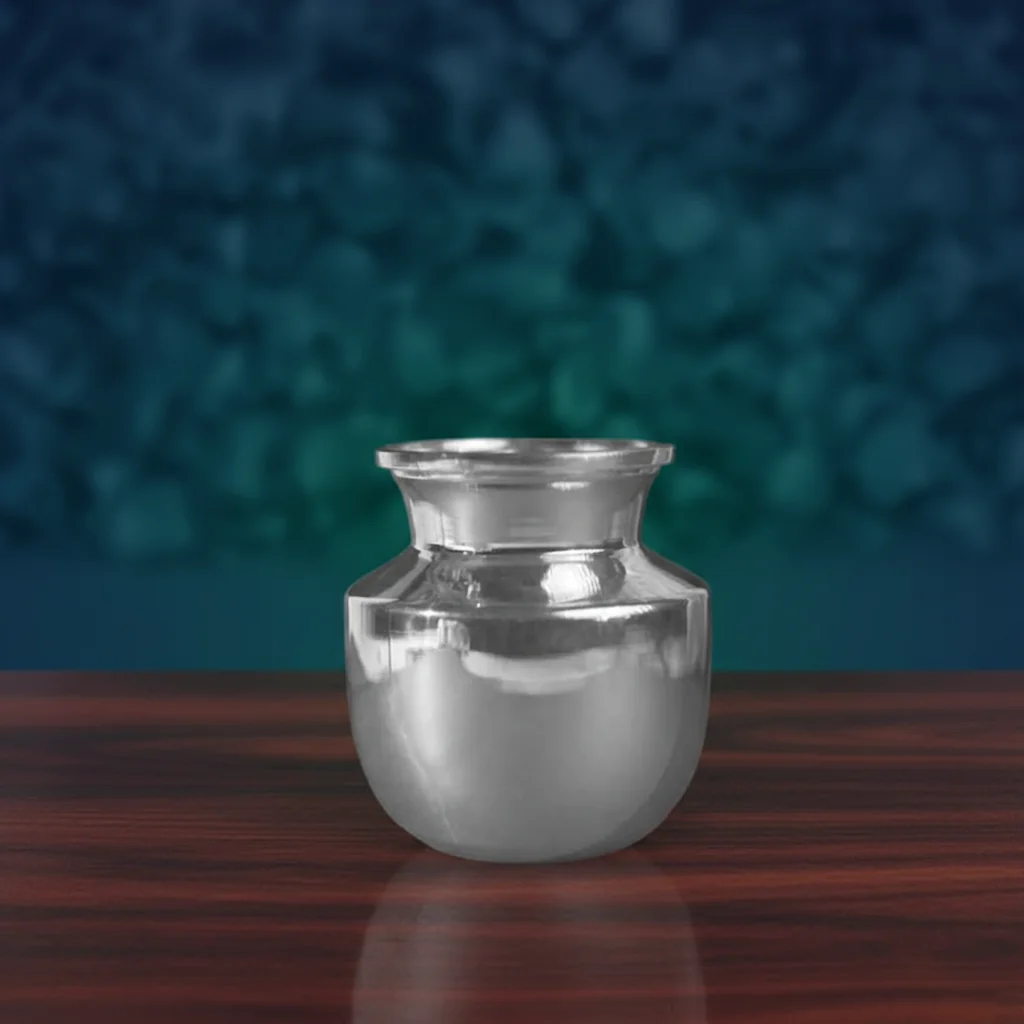VPH Gift Store Elegant 6 Inch Plain Kalisam in German Silver for Pooja