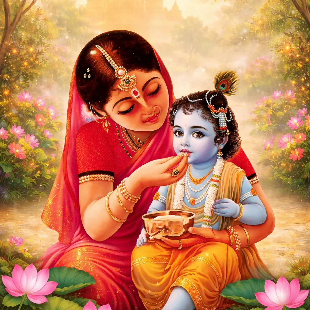 VPH Gift Store Annaprasana Yashoda Krishna Backdrop Design