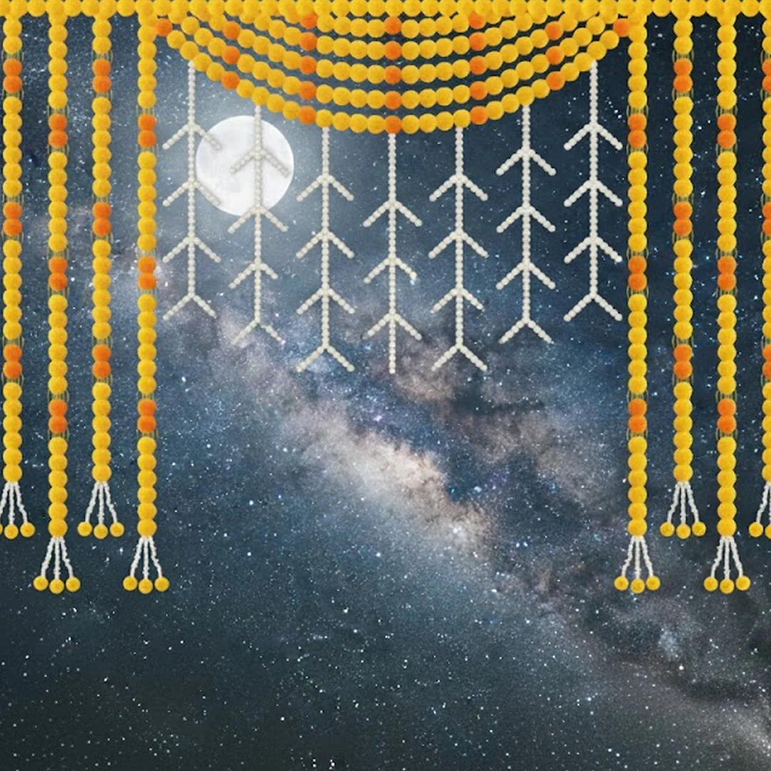 VPH Gift Store Banana Leaf Design with Hanging Flowers in Green