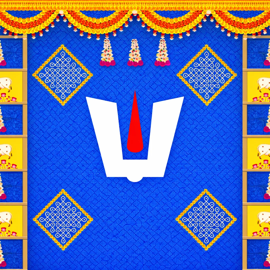 VPH Gift Store Gomatha and Flower Design Namam Backdrop