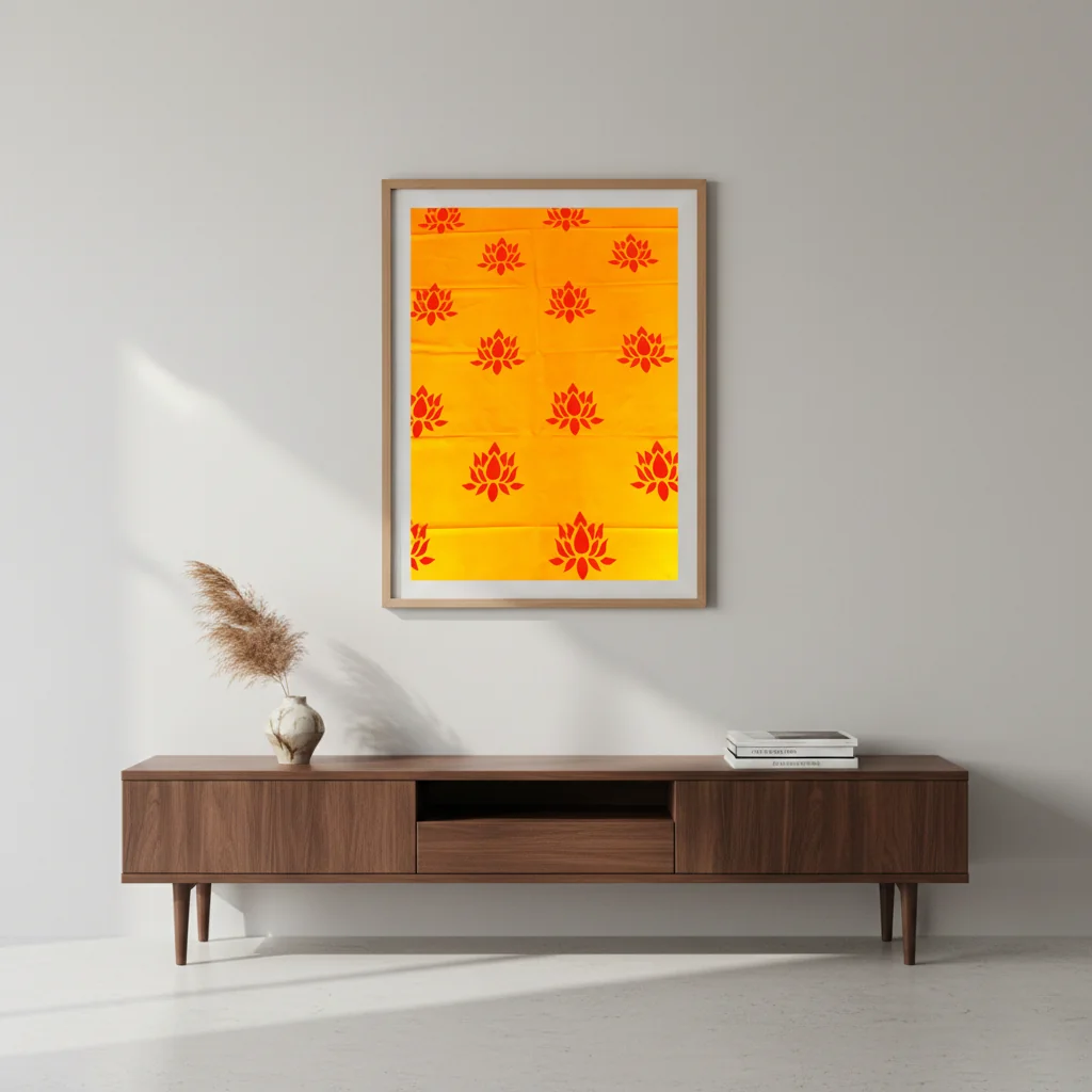 VPH Gift Store Traditional Yellow Lotus Flower Backdrop (5x8 Ft)