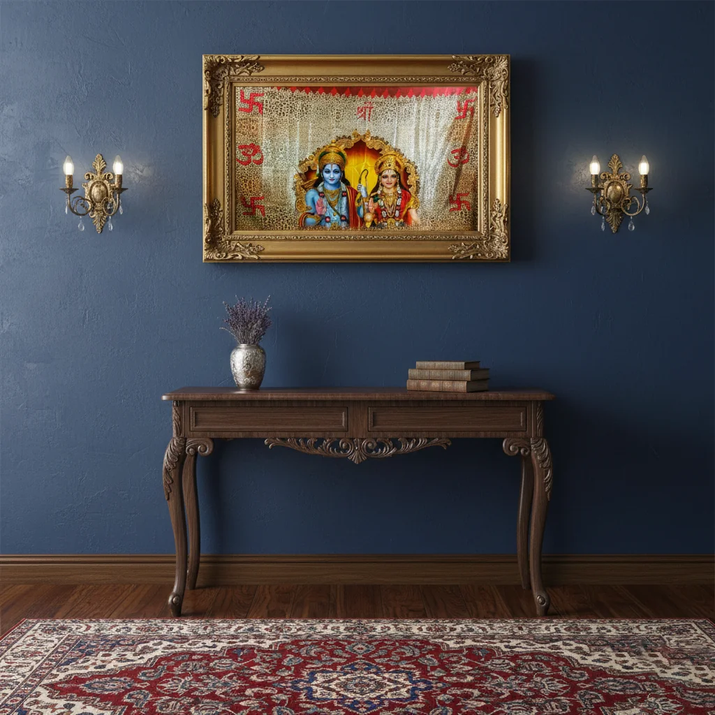 VPH Gift Store Traditional Seetha Ramaa Backdrop for Ceremonies (4x5 Ft)