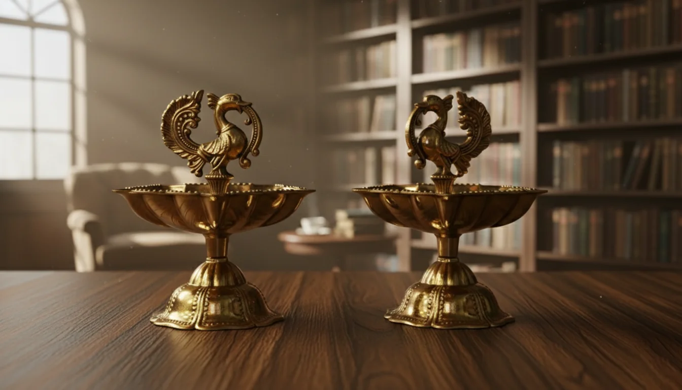 Sri Yagnaa Elegant Peacock Diya for Religious Pooja & Home Temple