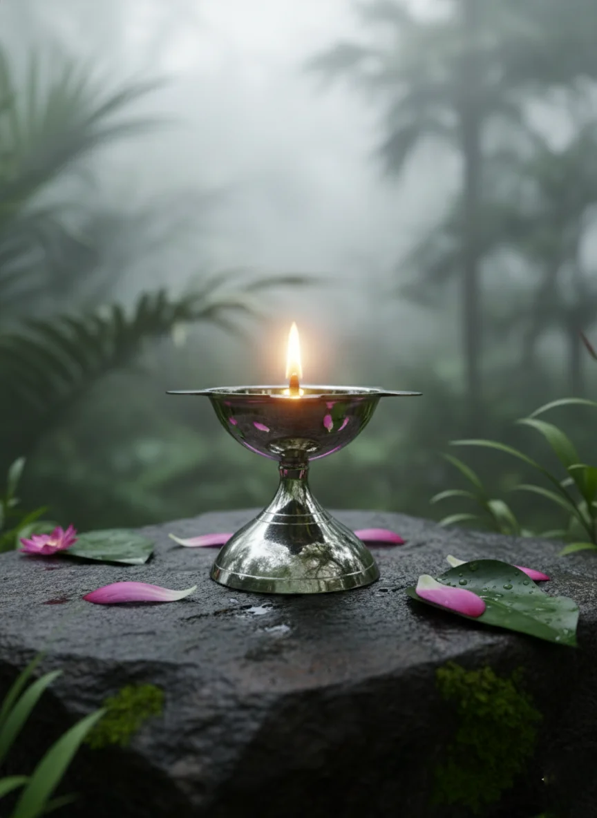 Sri Yagnaa Premium Brass 5 Star Diya Size 0 for Pooja & Spiritual Use