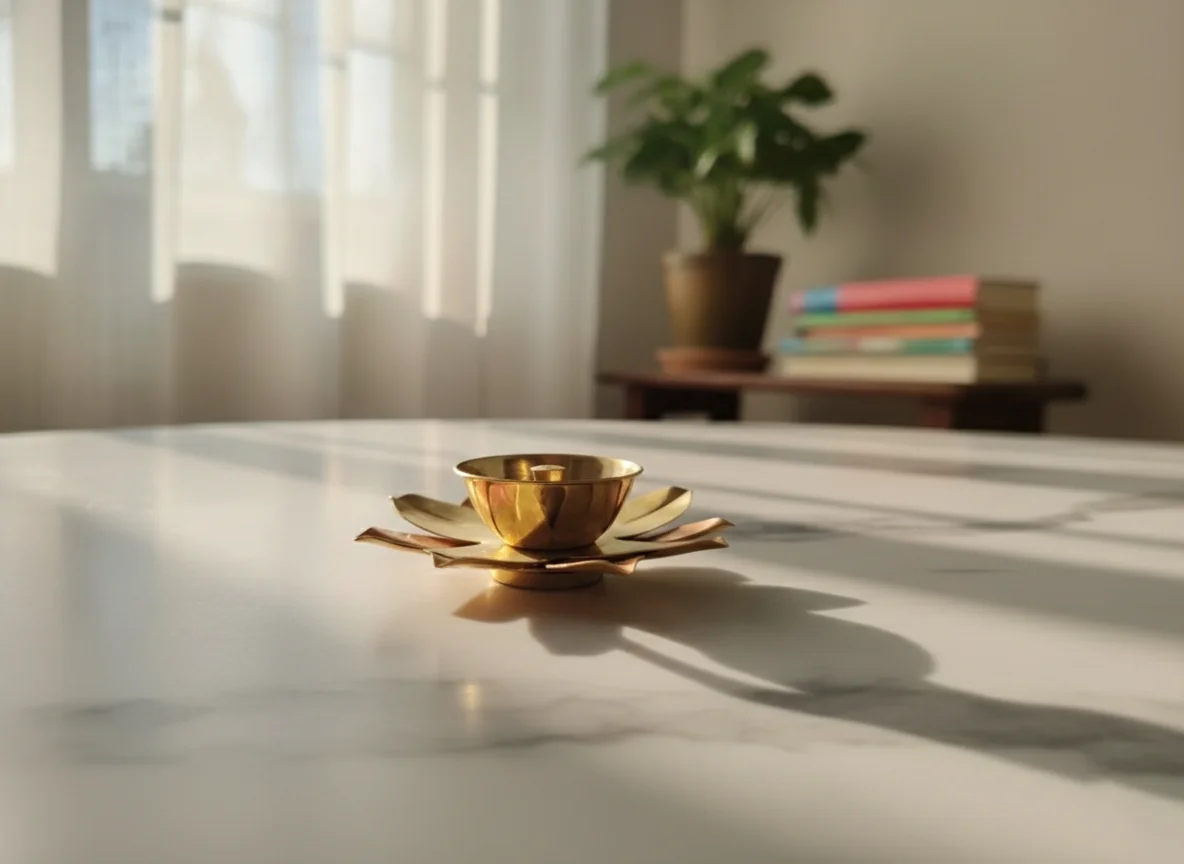 VPH Gift Store Elegant Lotus Deepam for Spiritual Lighting & Temple Pooja