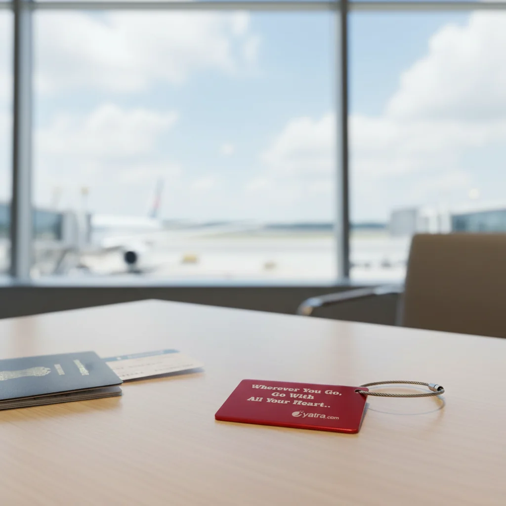 Zpics Red Metal Travel Tag with Custom Name and Quote