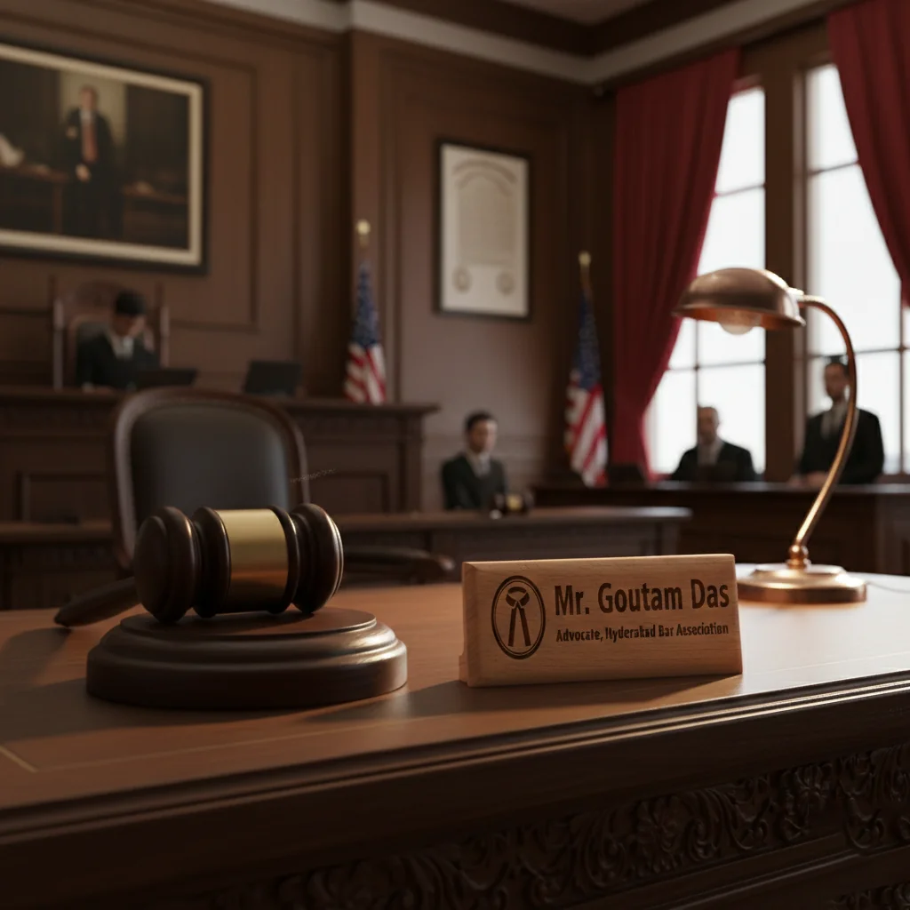 MH Decors Wooden Personalized Name Plate for Advocate for Wall or Home Entrance