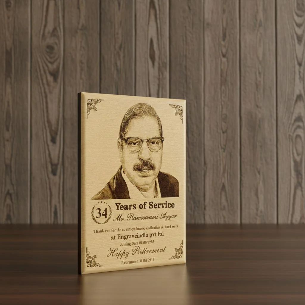 Zpics Engraved Wooden Plaque Personalized for Retirement Gift