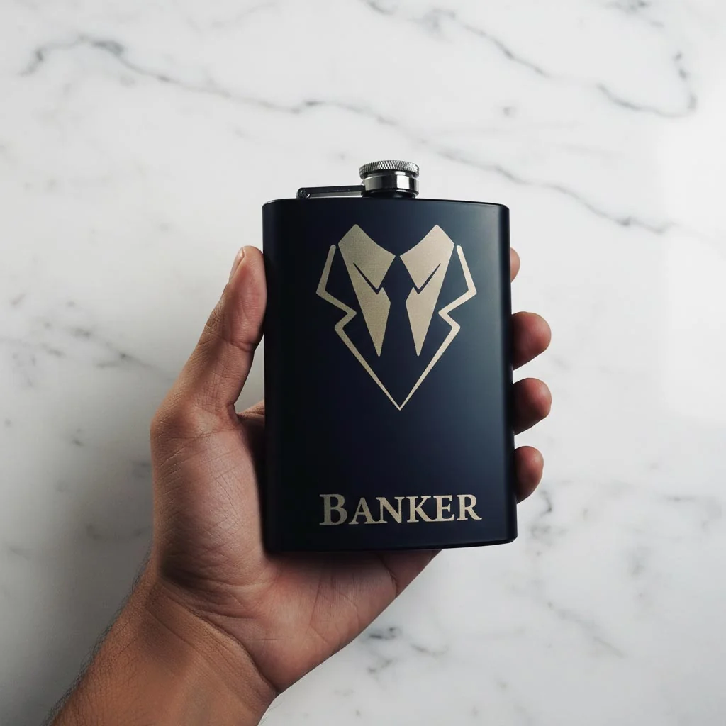 MH Decors Engraved Stainless Steel Hip Flask with Custom Name for a Personalized Gift