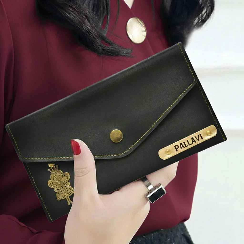 MH Decors Custom Women’s Wallet with Name and Personalized Charm
