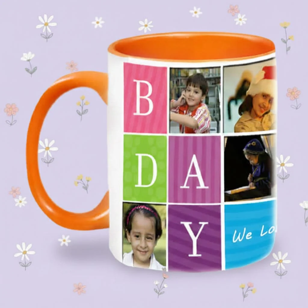 Zpics Unique Birthday Coffee Mug for Friends Family Orange Inside Design