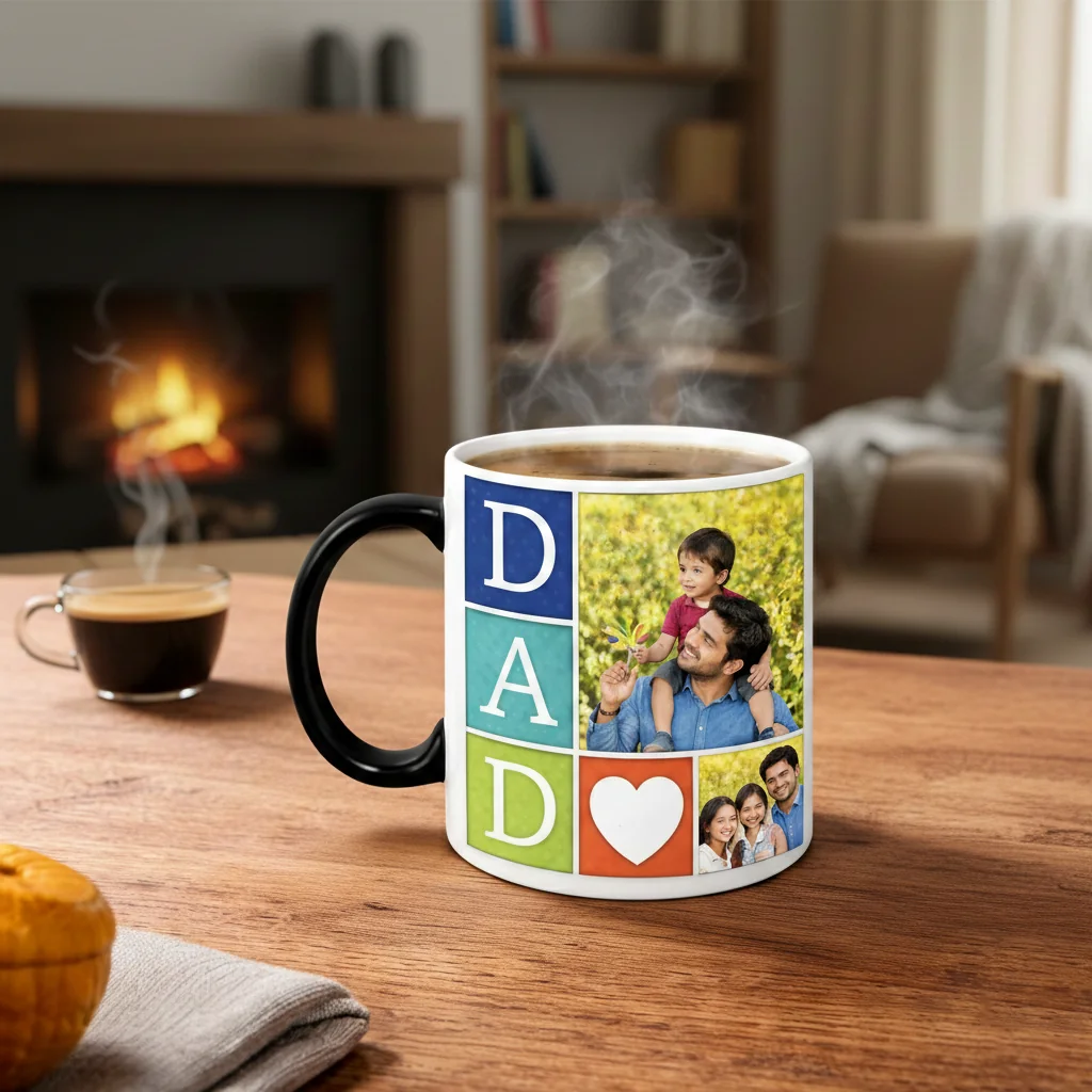 Zpics Personalized Heat Sensitive Coffee Mug My Dad My Superhero Birthday Gift