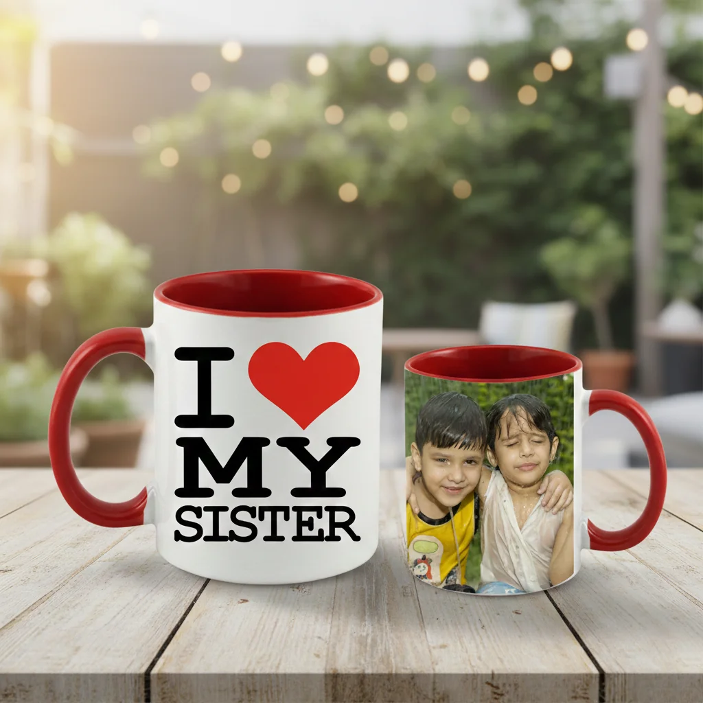 Zpics Custom Printed I Love My Sister Mug Raksha Bandhan Birthday Present