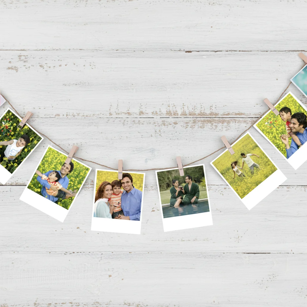 Zpics Personalized Photo Prints with Rope & Clips 2.9x3.3