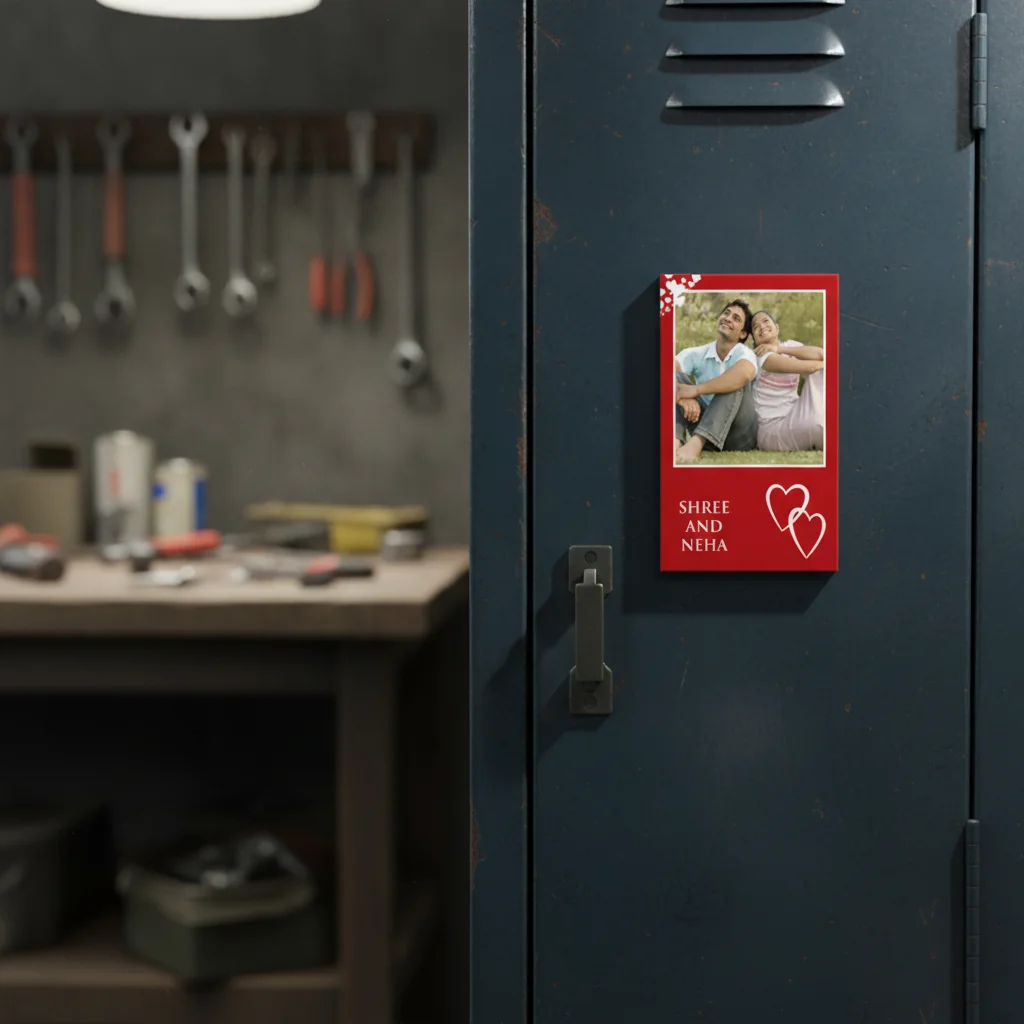 Zpics Set of 3 Personalized Heart Fridge Magnets for Valentine's Day 3.5x5.5