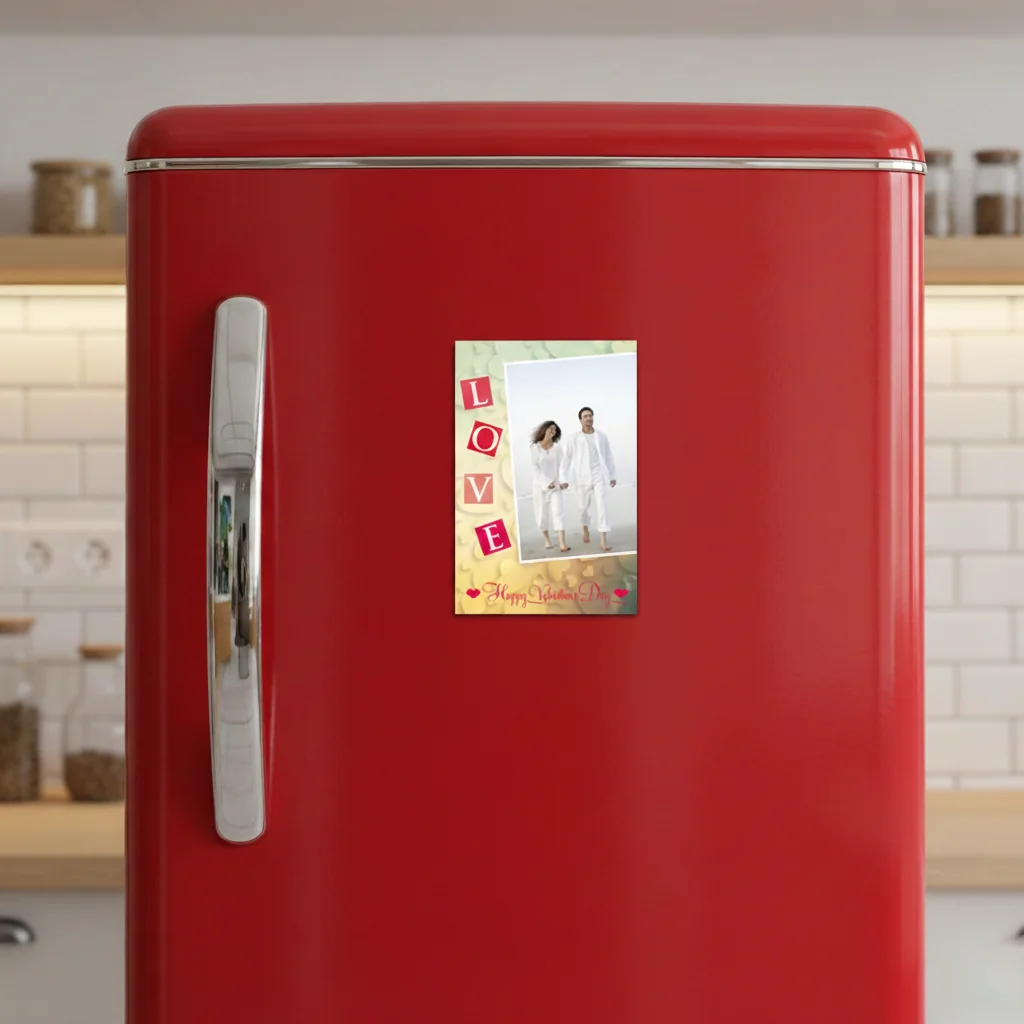 Zpics Valentine's Day Custom Fridge Magnet Set of 2 3.5x5.5