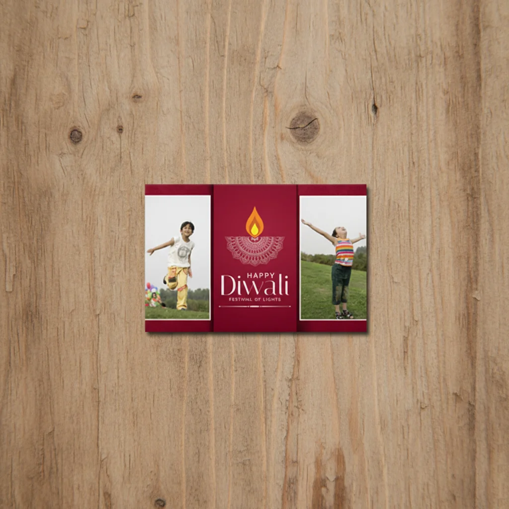 Zpics Set of 2 Personalized Diwali Poster Fridge Magnets 3.5x5.5