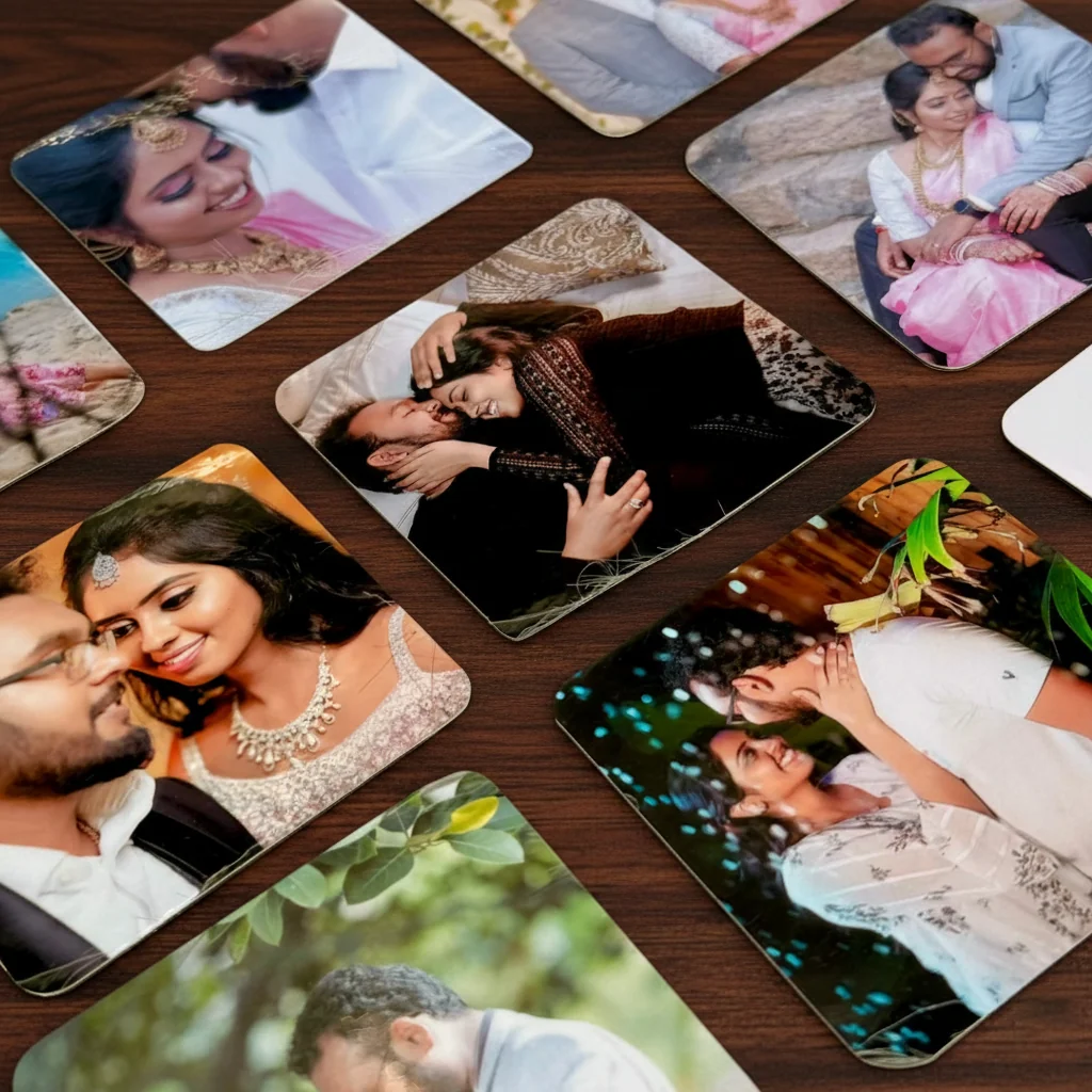 MH Decors Set of 4 Personalized Photo Fridge Magnets 2.5x2.5