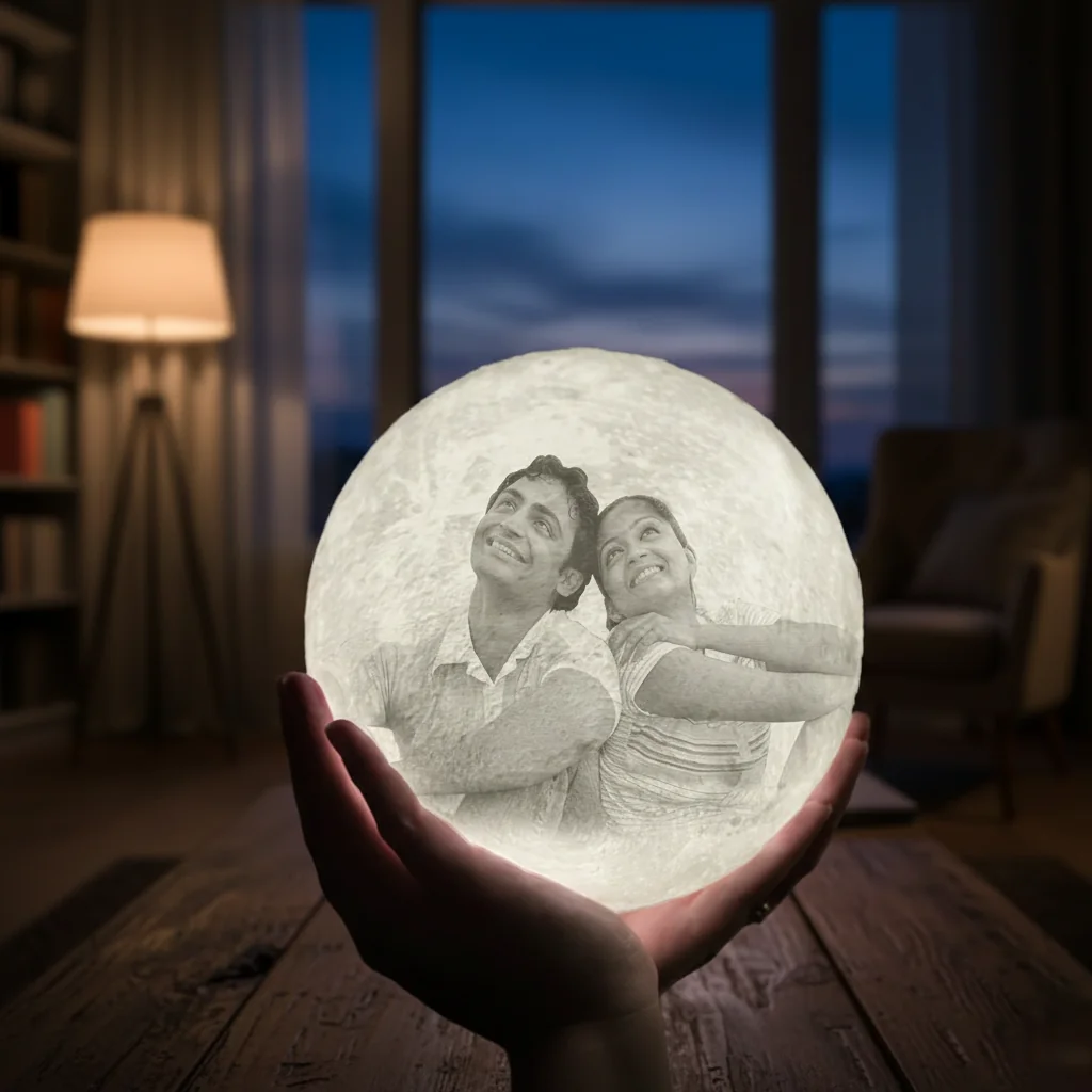 Zpics 3D Moon Night Lamp 12 CM Personalized Touch Sensor with 3 Colour Options