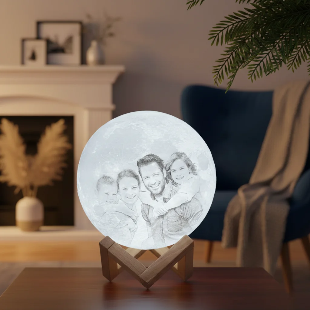 Zpics 3D Moon Night Lamp 14 CM Personalized Touch Sensor 3 Colour Changing