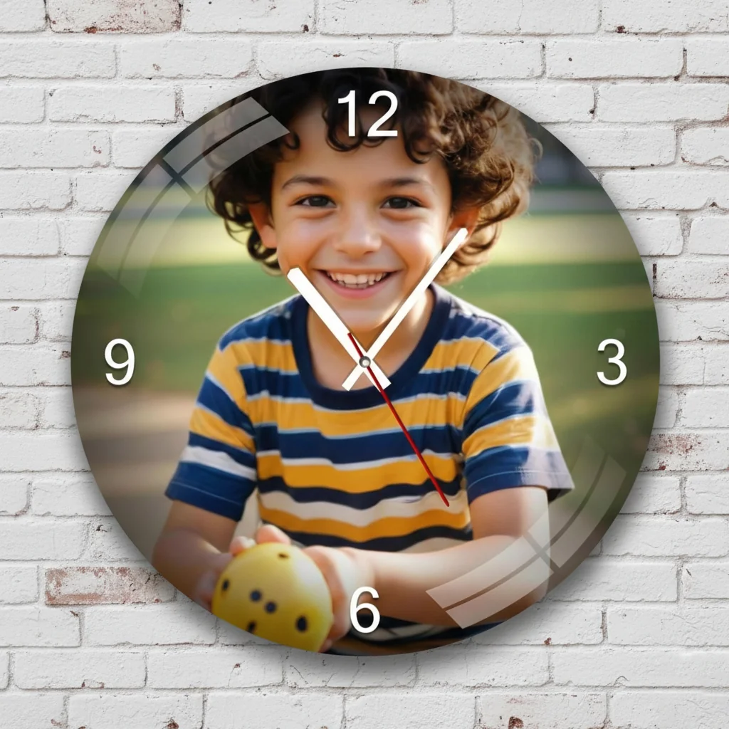 MH Decors Small Round 8x8 Inch Personalized Wall Clock Wedding & Office Gift