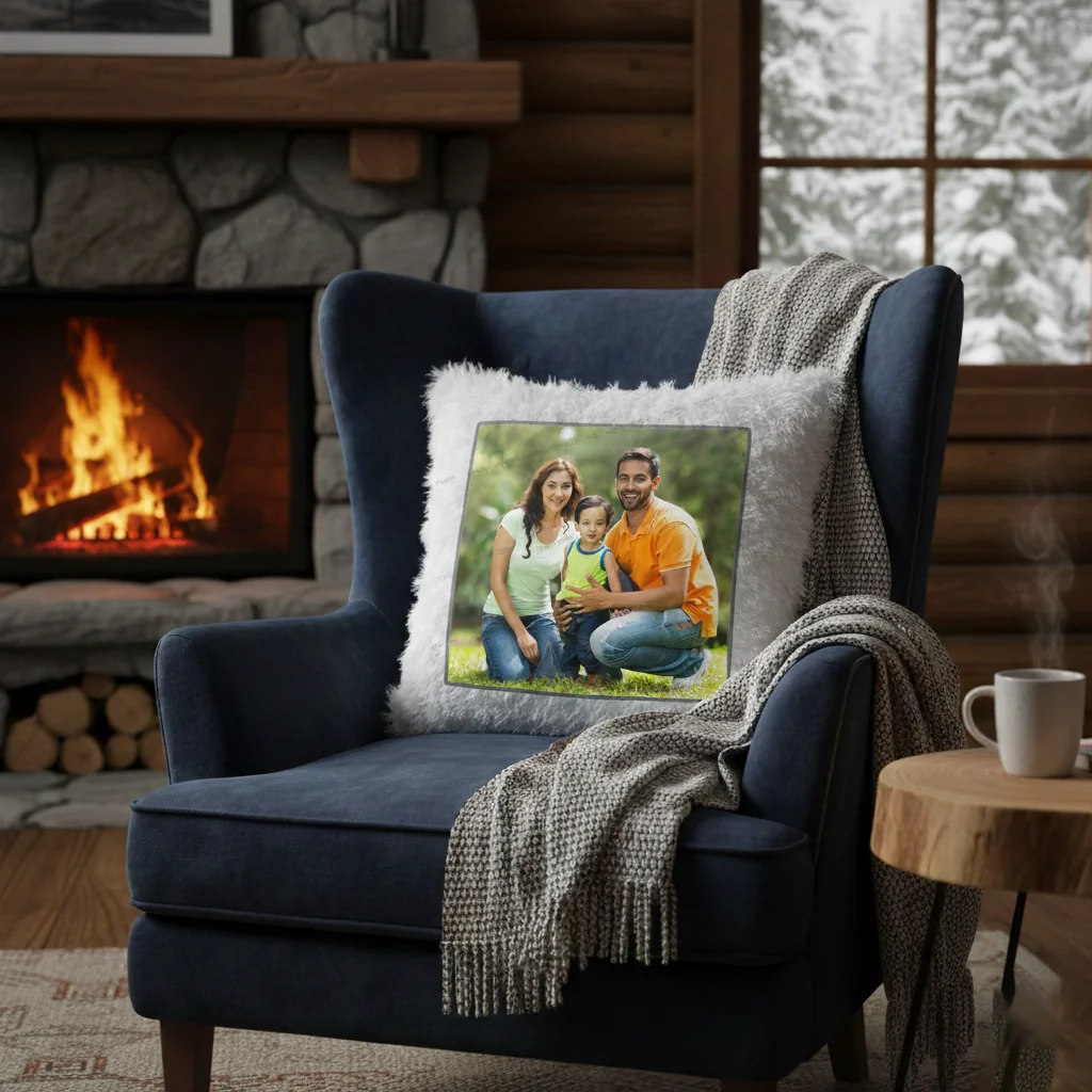 MH Decors Square Shaped LED Magic Photo Pillow Personalized Multi-Color Remote Gift