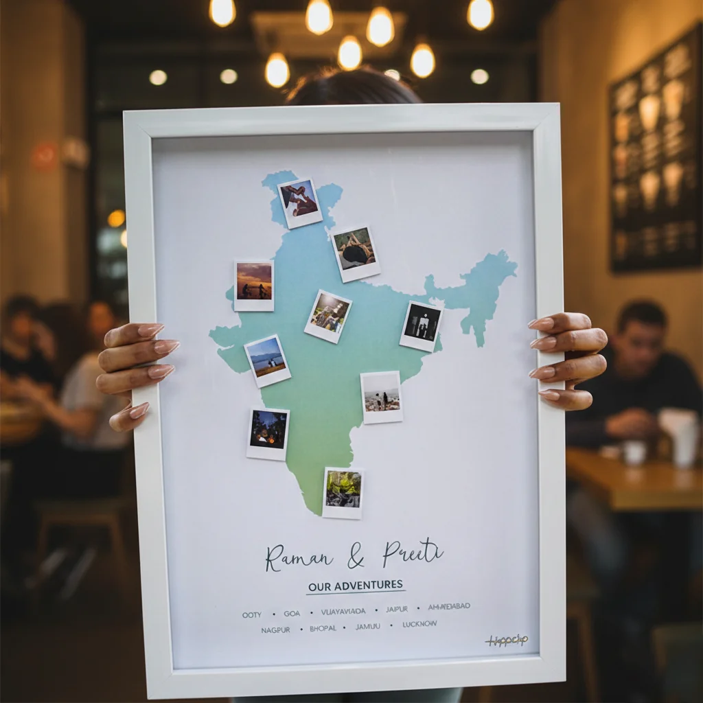 VPH Gift Store White Box Frame Polaroids Display of Special Places Personalized