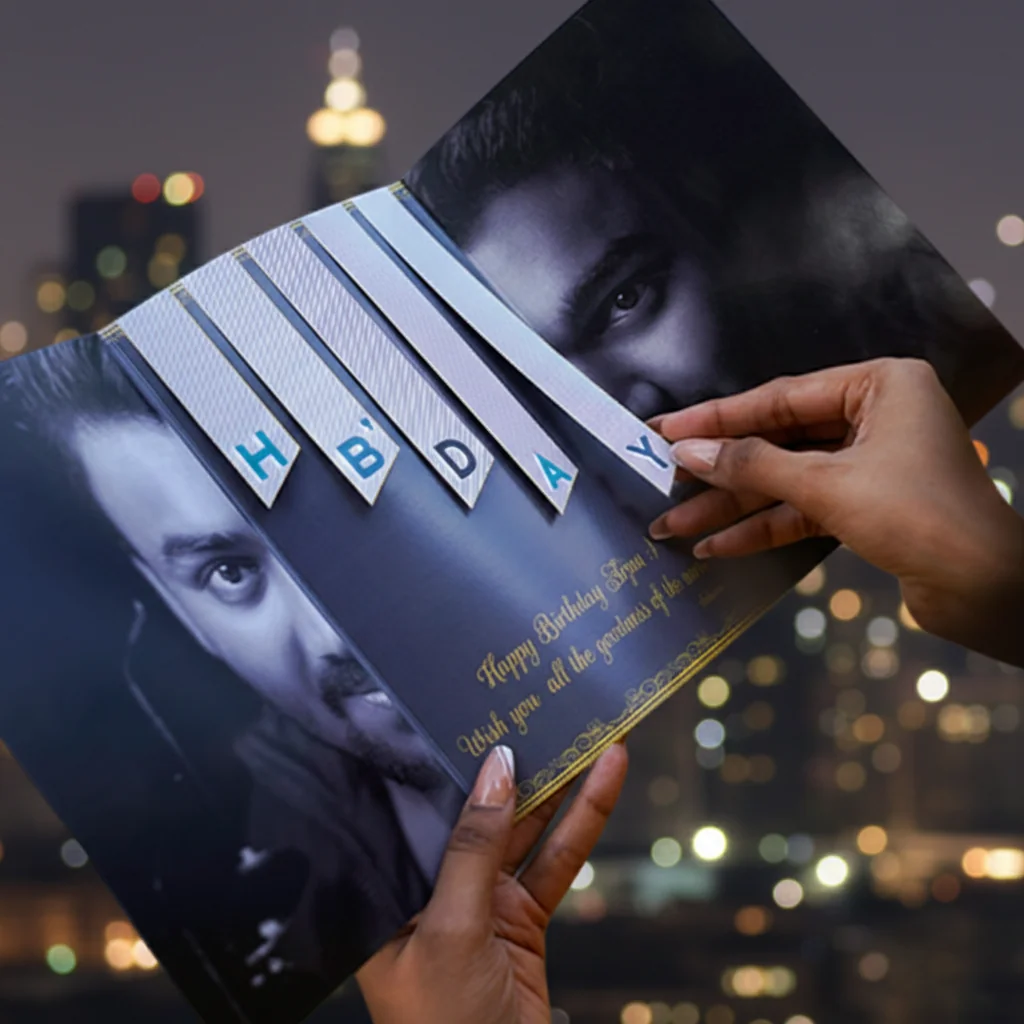 MH Decors Custom HB’DAY Greeting Card with Photo and Personal Wishing Note