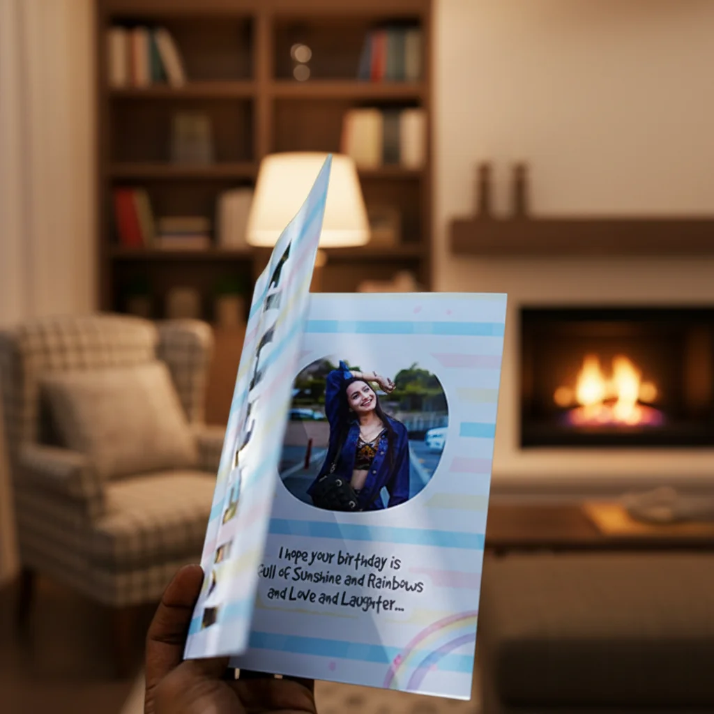 MH Decors Unique Greeting Card Featuring Name with Moving Dot Design