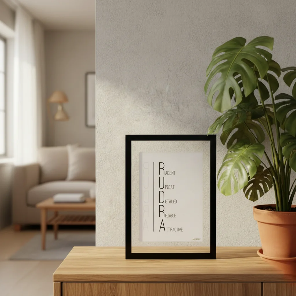 MH Decors Floating Name Art Frame with Each Letter Describing the Person