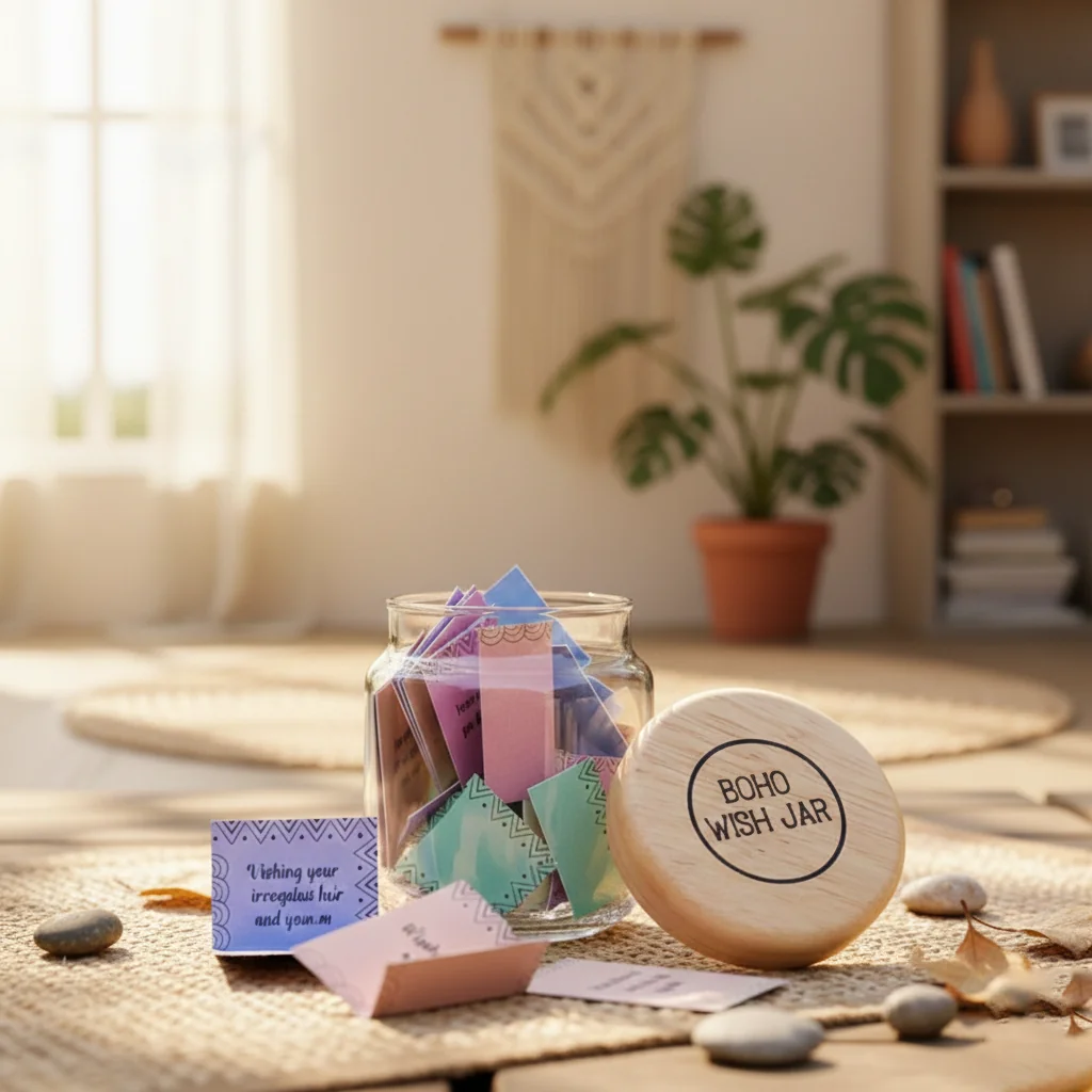 MH Decors Boho Style Message Jar Filled with Personalized Wishes