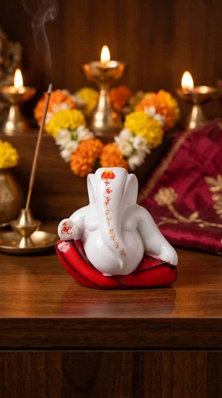 Value Gifts Premium Small Synthetic Marble Ganesha for Home and Office Decoration