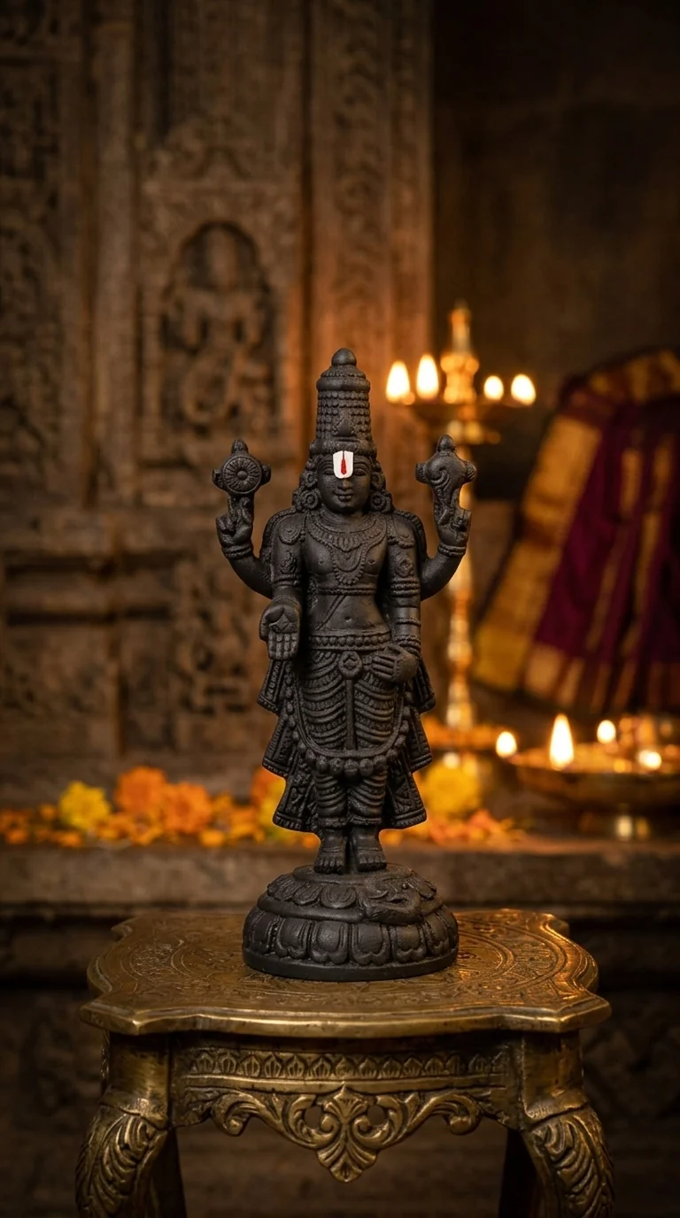 MH Decors Elegant Polyresin Srinivasa Perumal Showpiece for Gift and Home Decor