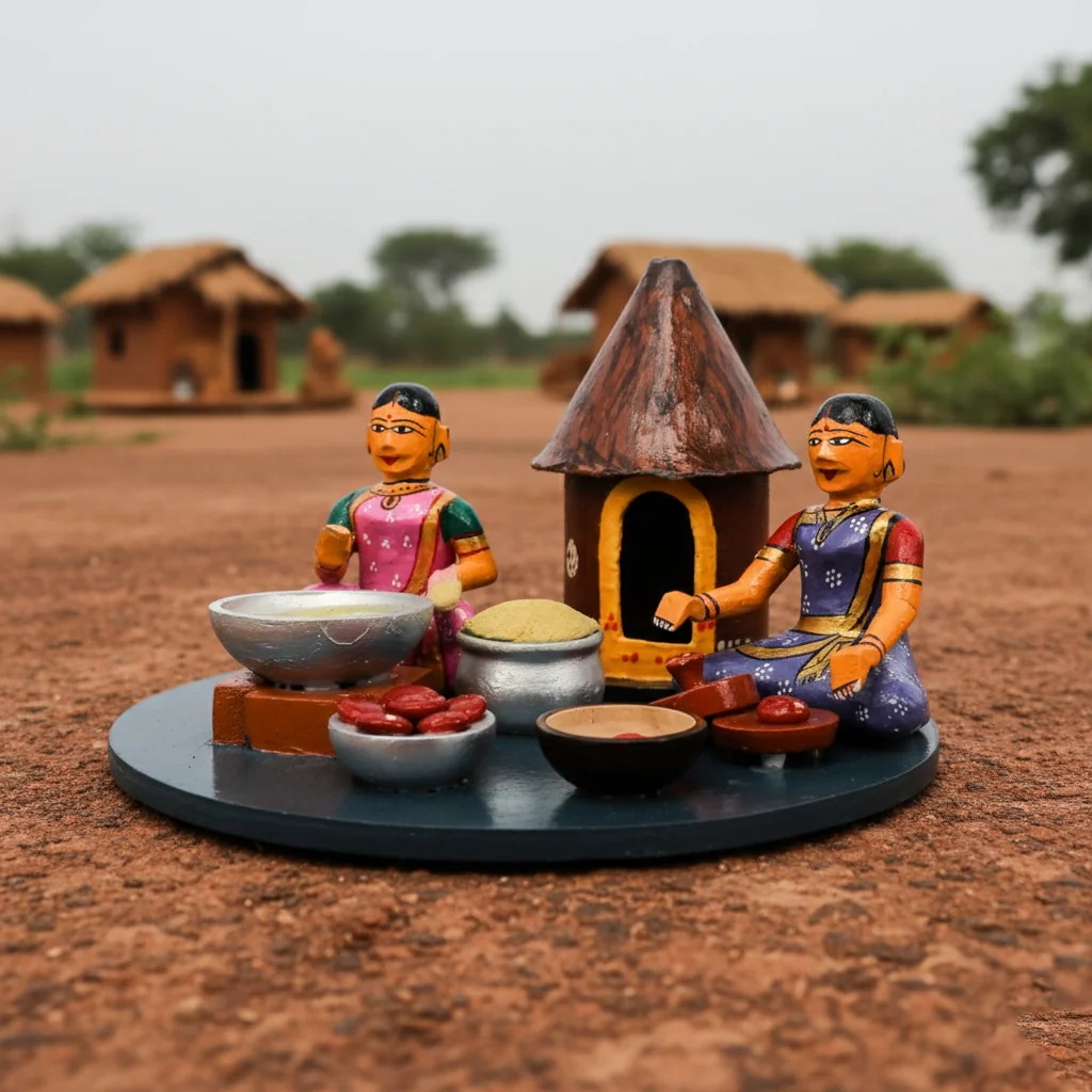VPH Gift Store Traditional Kondapalli Village Ladies Ariselu Making Wooden Figurines Home Decor
