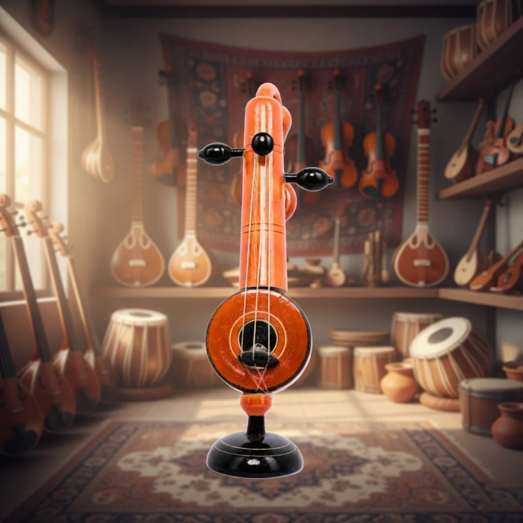 VPH Gift Store Kondapalli Wooden Veena Musical Instrument Handmade Home Decor Showpiece