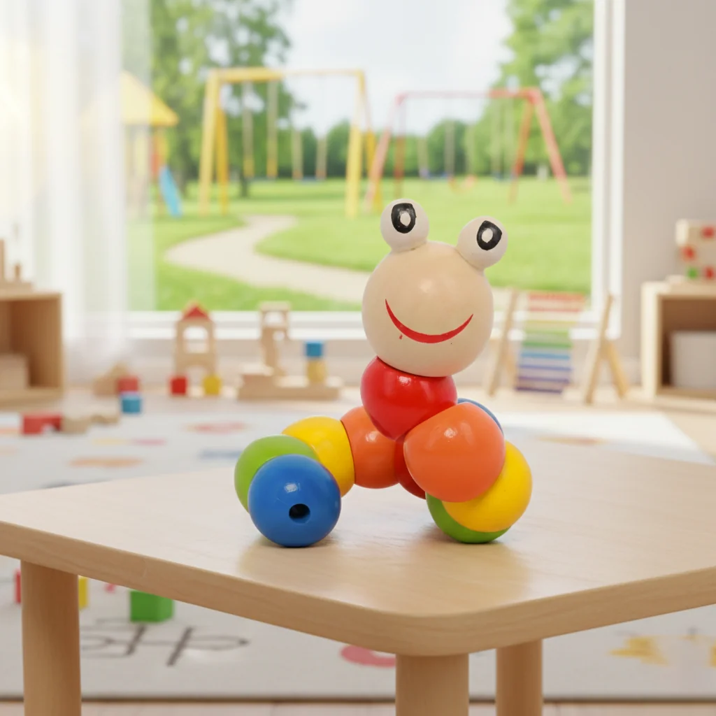 VPH Gift Store Kondapalli Wooden Caterpillar Crawling Toy for Kids Handcrafted