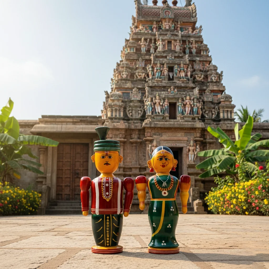 MH Decors Kondapalli Wooden Bride and Groom Decorative Figurines for Home Interiors