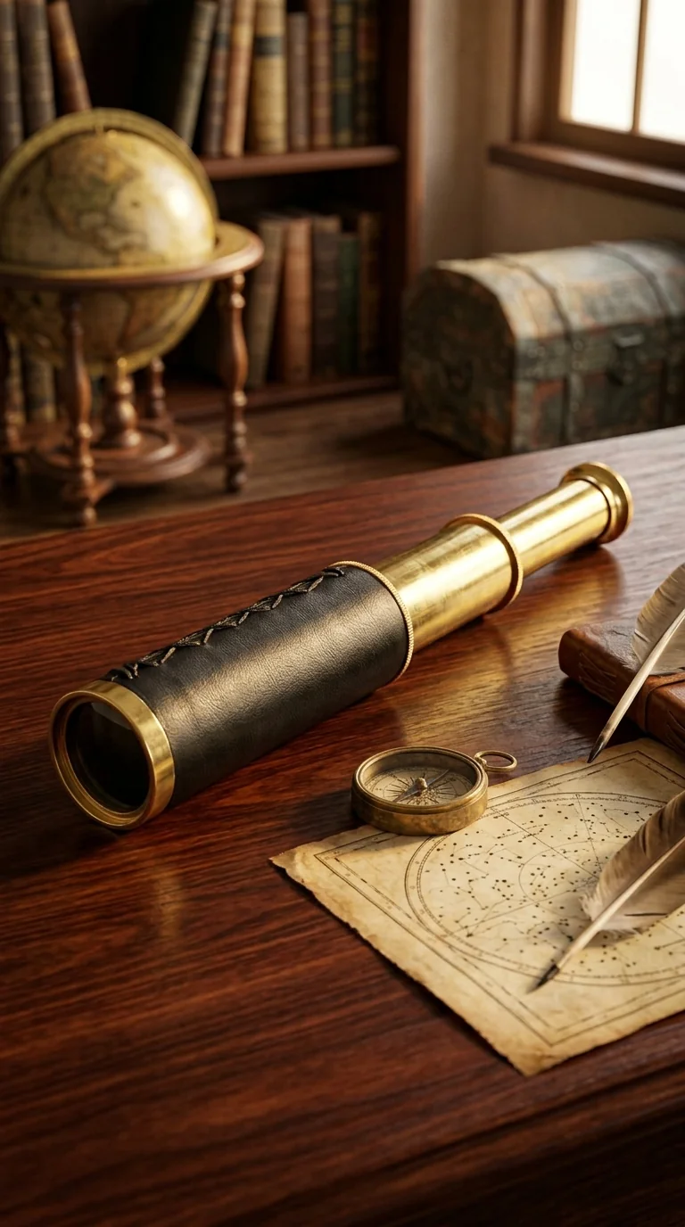 MH Decors Decorative Brass Mini Pocket Telescope for Nautical and Travel Lovers