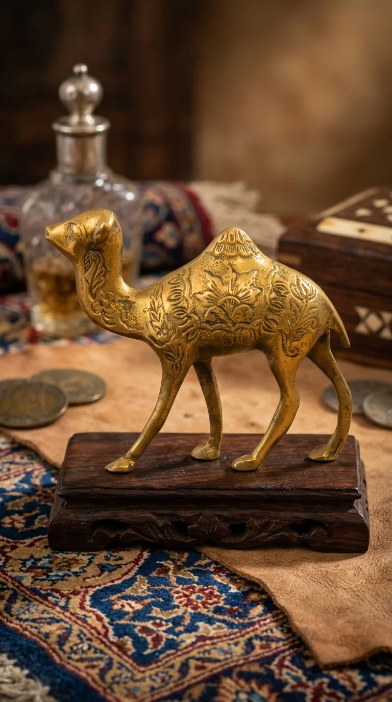 MH Decors Decorative Brass Vintage Camel Showpiece for Living Room Display