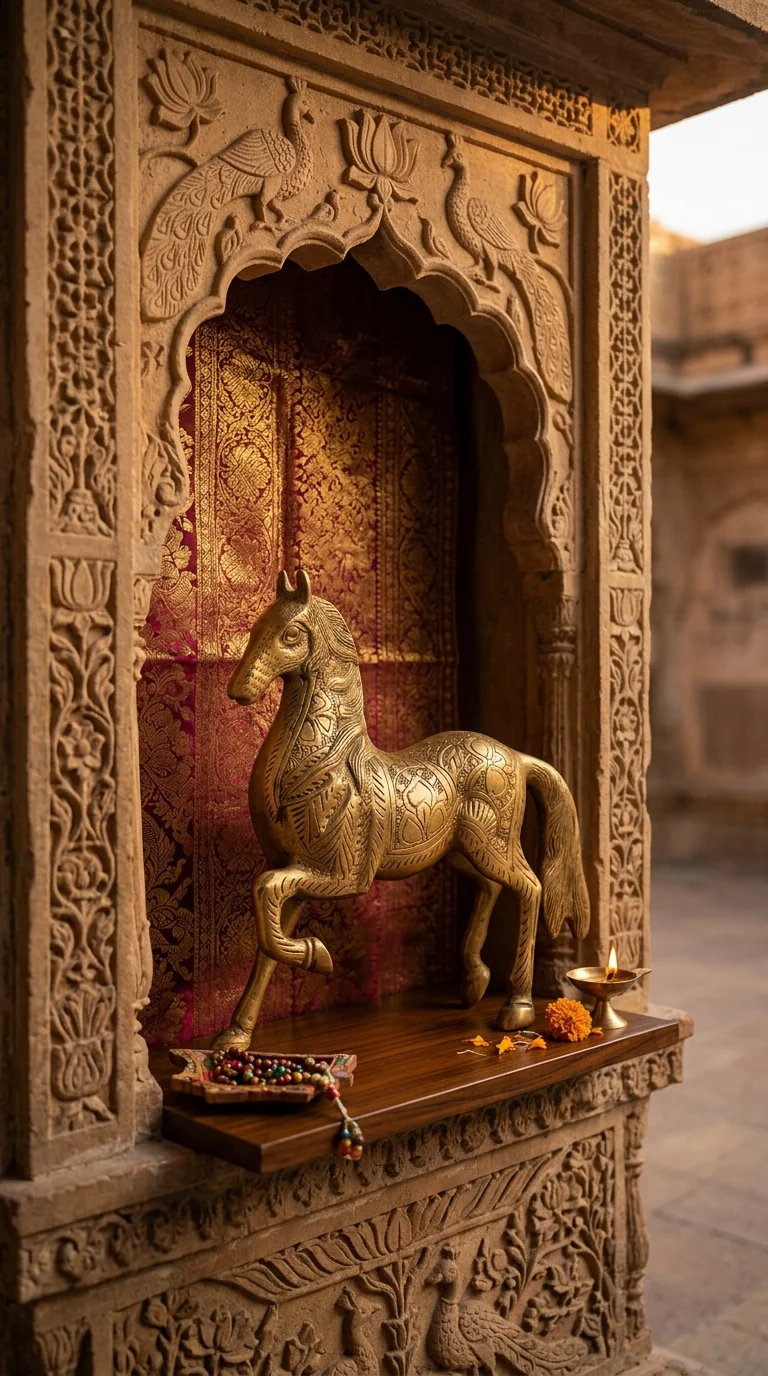 Value Gifts Decorative Brass Vintage Horse Showpiece for Tabletop and Living Room